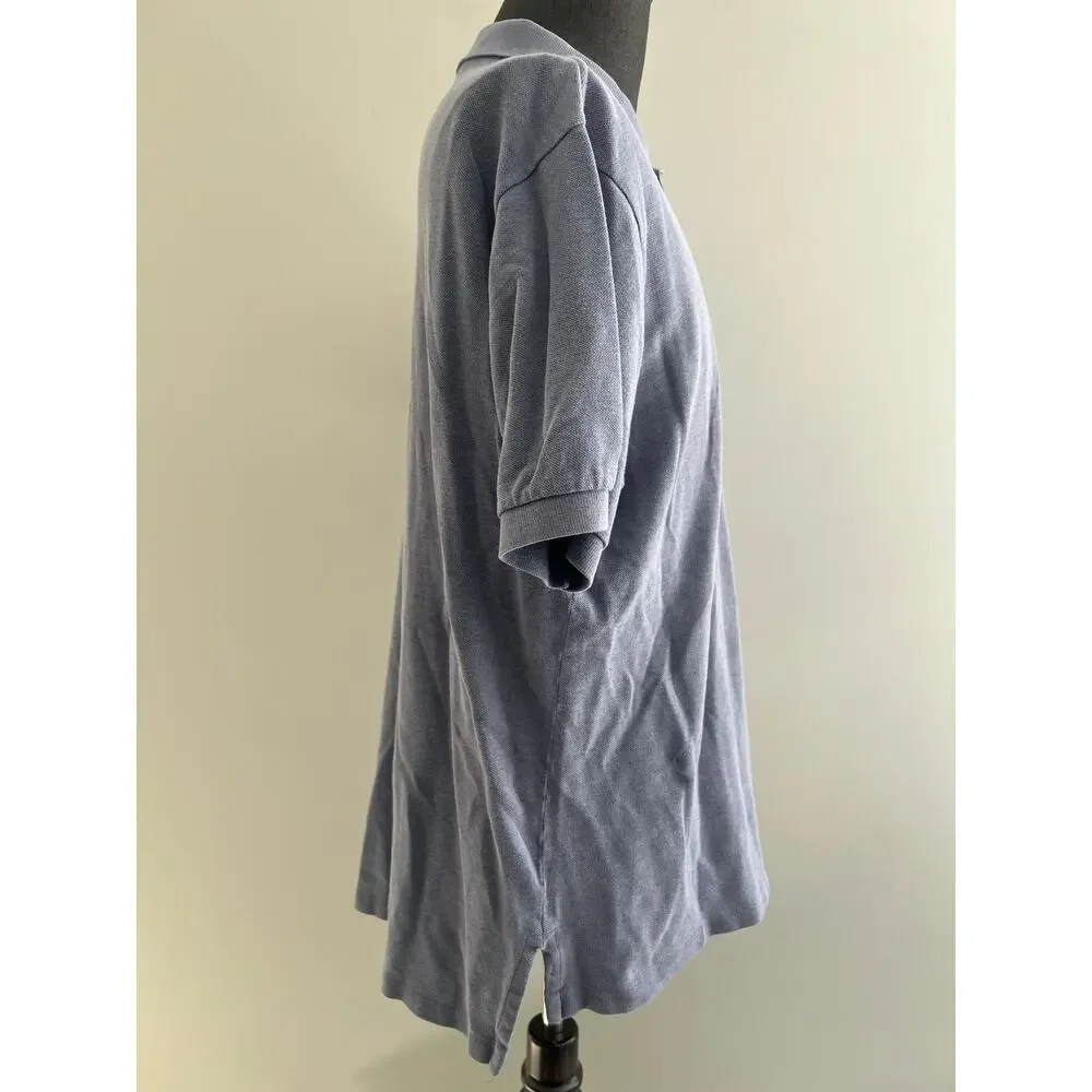 Polo Ralph Lauren 100% Pique Cotton Collared Shirt Slate Blue Size Large SG